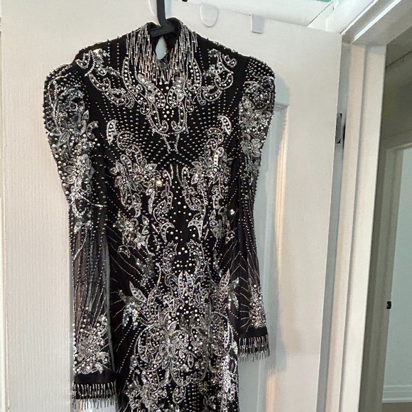 COCKTAIL SEQUIN FASHION DRESS  FULLY LINED  FULL BACK ZIP UP - Picture 2 of 3